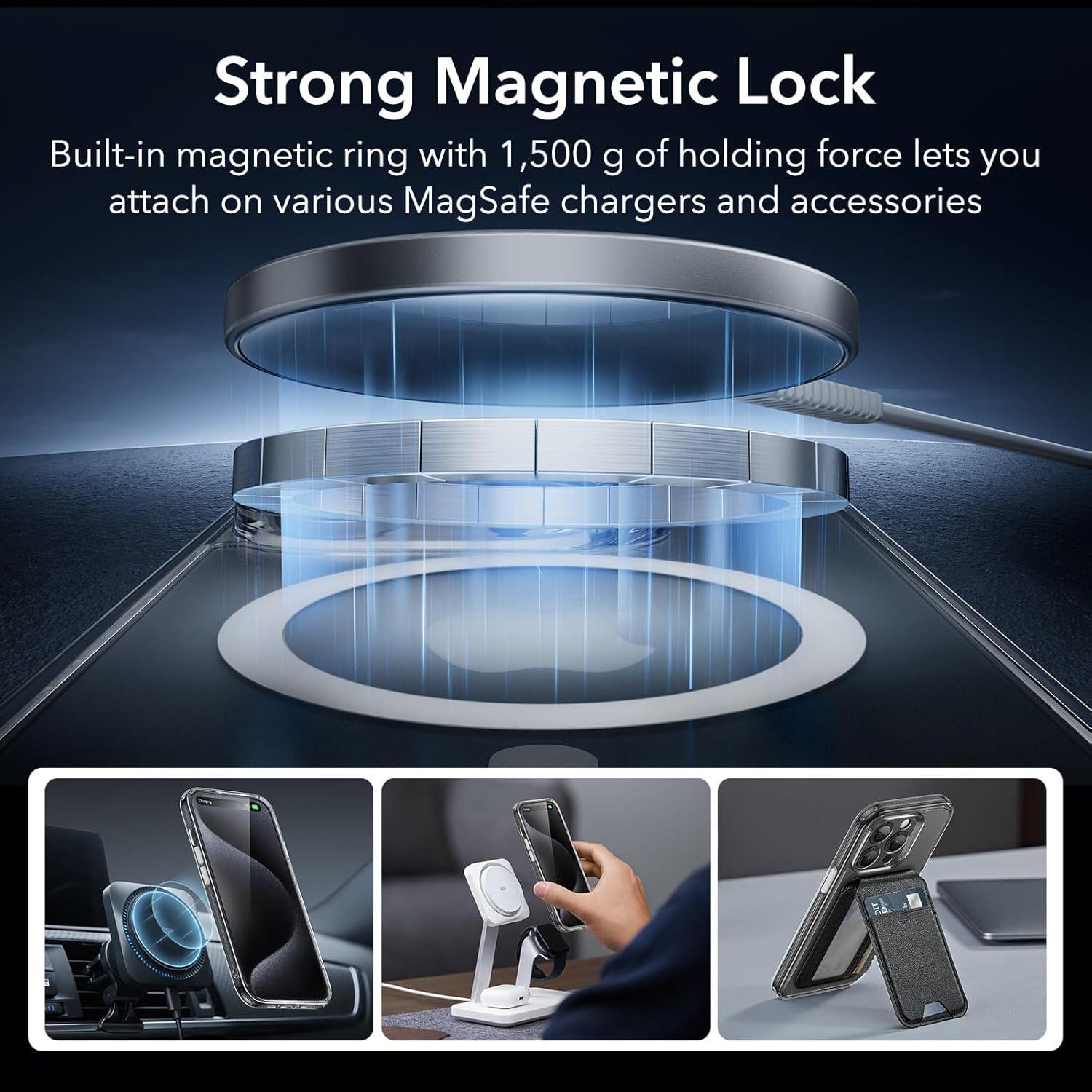 imageESR for iPhone 15 Pro Case Translucent Matte Case Compatible with MagSafe MilitaryGrade Protection Classic Series Clear