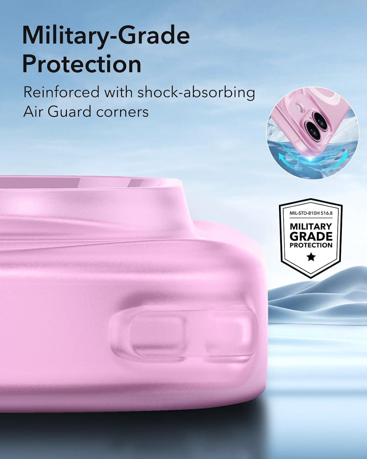 imageESR for iPhone 16 Plus Case Compatible with MagSafe Camera Protection Shockproof Thin Cover Resists Yellowing Scratches Magnetic Phone Case for iPhone 16 Plus Zero Series Frosted PinkMagSafe