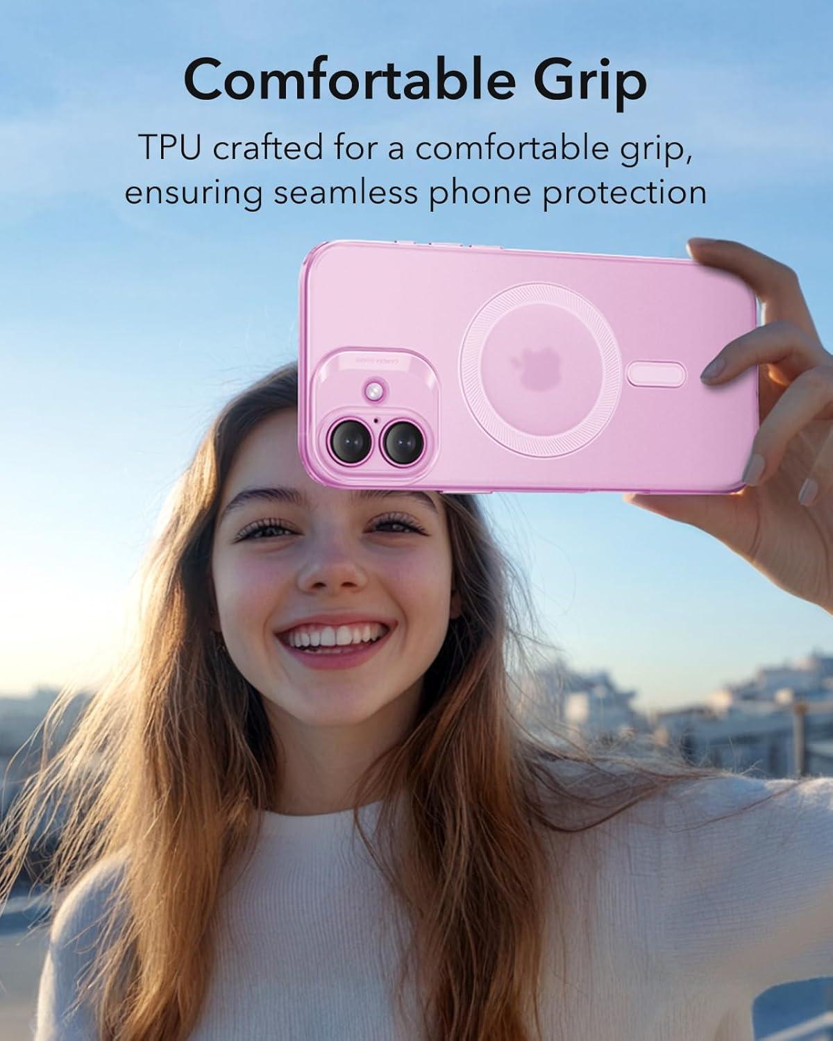 imageESR for iPhone 16 Plus Case Compatible with MagSafe Camera Protection Shockproof Thin Cover Resists Yellowing Scratches Magnetic Phone Case for iPhone 16 Plus Zero Series Frosted PinkMagSafe