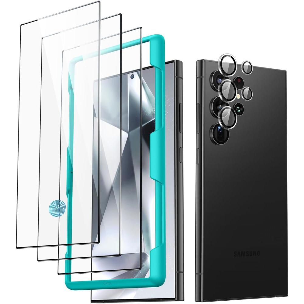 imageESR 3 Pack for Samsung Galaxy S25 Ultra Screen Protector 9H Hardness HD Tempered Glass with Easy Installation UltraFit tray for Galaxy S25 Ultra 69 Case Friendly  9H Hardness HD Tempered Glass Easy Installation 69 Case Friendly31 Pack