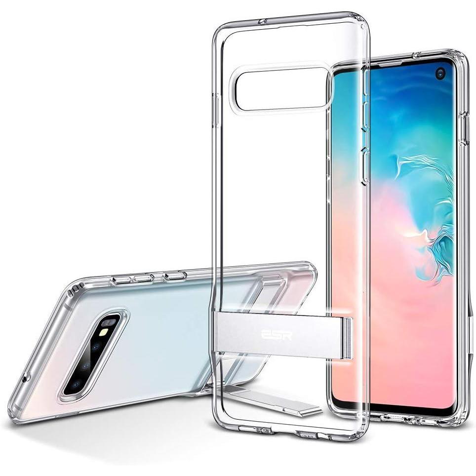 imageESR for Samsung S10 Case Metal Kickstand Case Compatible with Samsung S10 ScratchResistant Back Cover S10 Phone Case Hard PC Back Flexible TPU Bumper Crystal Clear