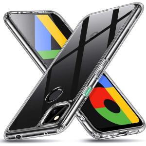 ESR Google Pixel 4a Case, 9H Tempered-Glass Back Cover, Military-Grade Drop Protection, Scratch-Resistant Flexible TPU Bumper, Hybrid Case Shockproof Slim Phone Cover, Clear