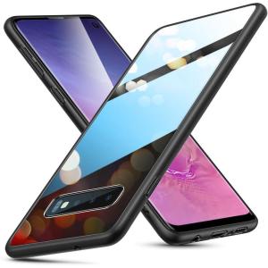 ESR Mimic Series Glass Case Compatible with Samsung Galaxy S10, 9H Tempered Glass Hybrid Back Cover [Mimics The Glass Back of The S10] Scratch-Resistant + Soft TPU Bumper for Galaxy S10, Black