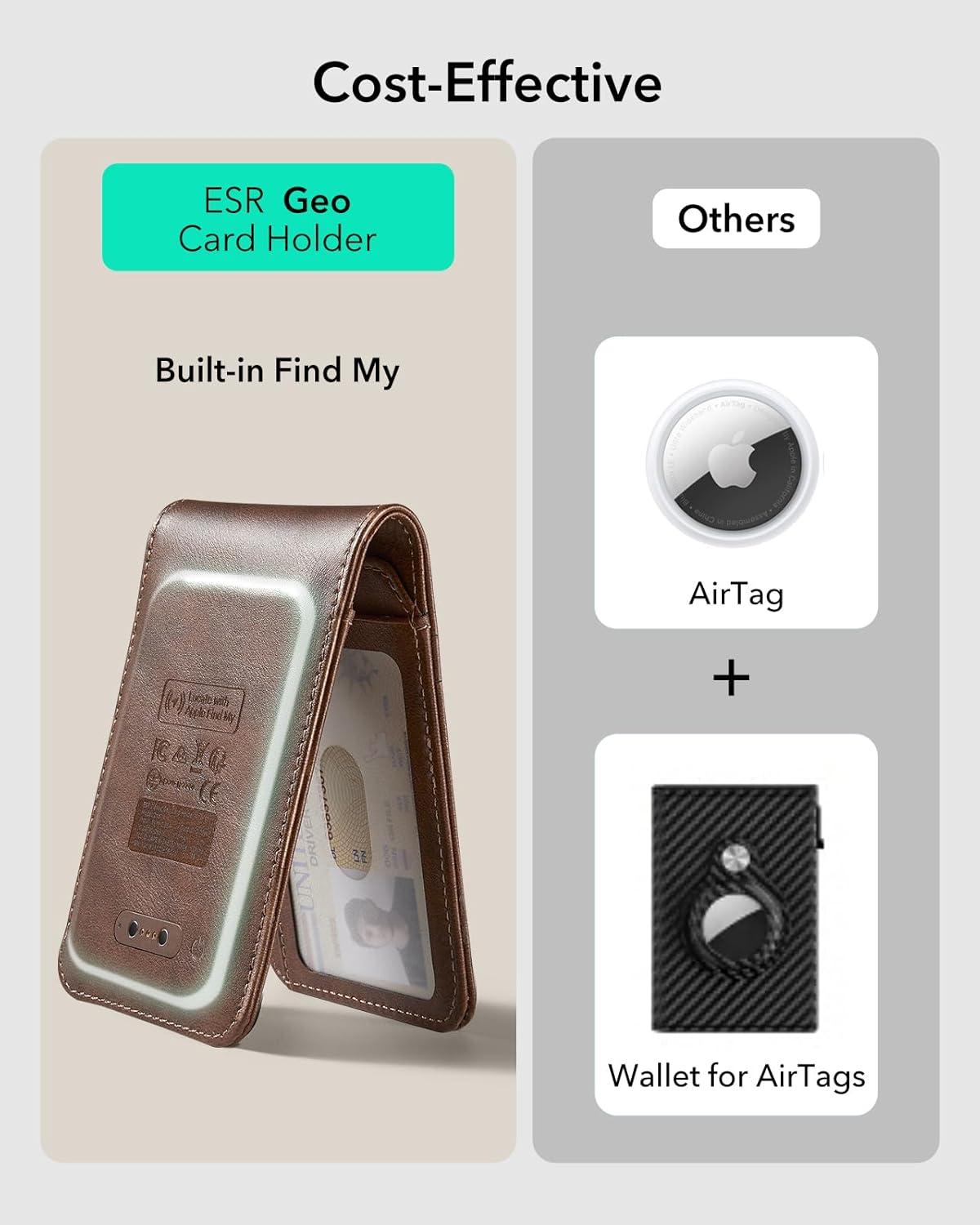 imageESR Magnetic Wallet Compatible with MagSafe Wallet with Adjustable Stand for iPhone 171615141312 Series Not for iPhone 1312 mini 3 Card Holder Vegan Leather BlackNonMagSafe 11 Cards 3 Bills Aged Leather