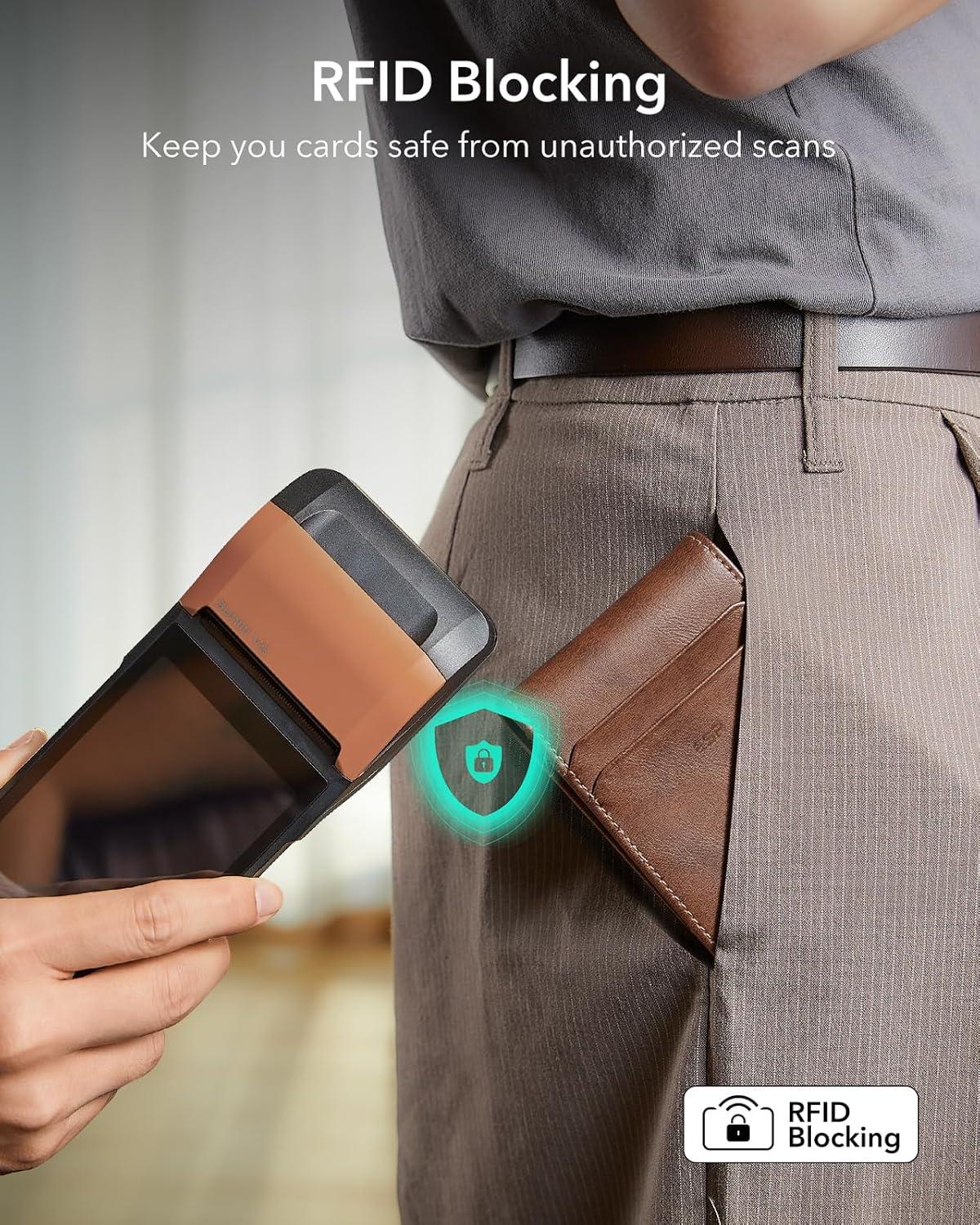 imageESR Magnetic Wallet Compatible with MagSafe Wallet with Adjustable Stand for iPhone 171615141312 Series Not for iPhone 1312 mini 3 Card Holder Vegan Leather BlackNonMagSafe 11 Cards 3 Bills Aged Leather