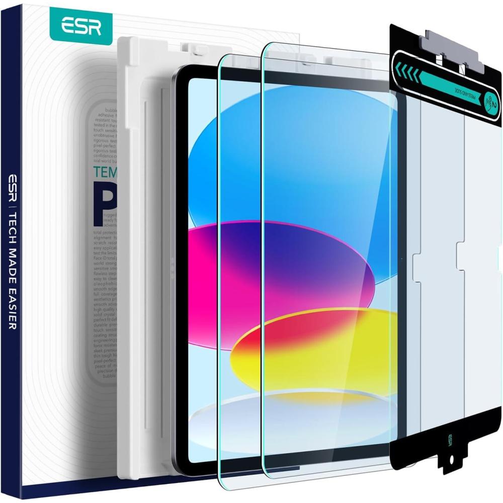 imageESR for iPad Pro 11 Inch Screen Protector 2022202120202018 iPad Air 54 Screen Protector TemperedGlass Film with Easy Application Tray Scratch Resistant HD Clarity Armorite Series 2 PackArmorite