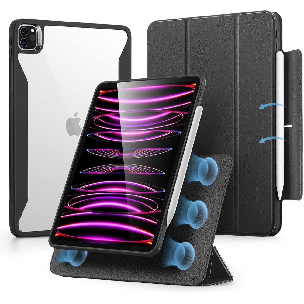 imageESR for iPad Pro 129 Inch Case 20222021 iPad Pro 129 Case 6th5th Generation with Pencil Holder Detachable Magnetic Cover Vertical Stand Auto WakeSleep Rebound 360 Series LavenderDurable Black