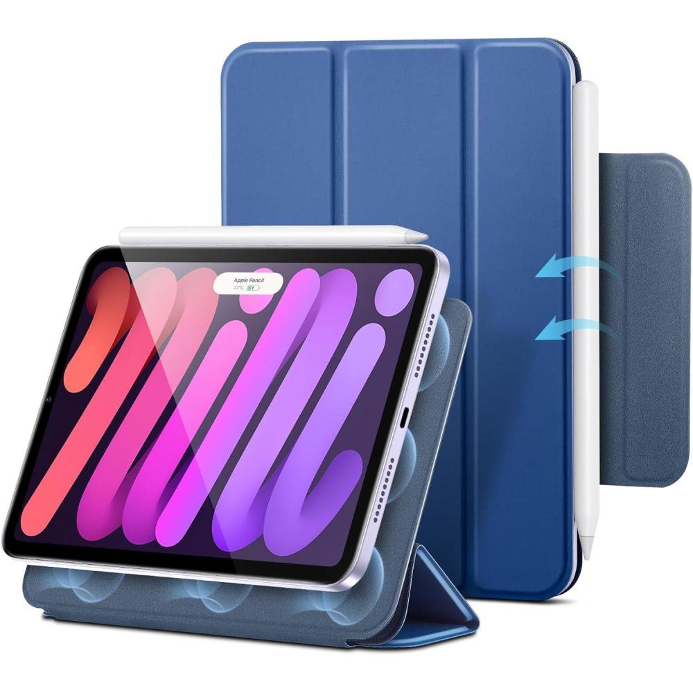imageESR for iPad mini 7 A17 Pro Case iPad mini 7th6th Generation Case 20242021 Slim Trifold TwoWay Stand Powerful Magnetic Attachment Durable Protection Supports Pencil ProampPencilUSBC GreyBlue