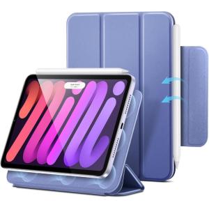 ESR for iPad mini 7 A17 Pro Case, iPad mini 7th/6th Generation Case (2024/2021), Slim Trifold Two-Way Stand, Powerful Magnetic Attachment, Durable Protection, Supports Pencil Pro&Pencil(USB-C), Grey(Purple)