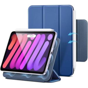 ESR for iPad mini 7 A17 Pro Case, iPad mini 7th/6th Generation Case (2024/2021), Slim Trifold Two-Way Stand, Powerful Magnetic Attachment, Durable Protection, Supports Pencil Pro&Pencil(USB-C), Grey(Blue)