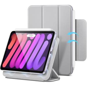 ESR for iPad mini 7 A17 Pro Case, iPad mini 7th/6th Generation Case (2024/2021), Slim Trifold Two-Way Stand, Powerful Magnetic Attachment, Durable Protection, Supports Pencil Pro&Pencil(USB-C), Grey(Grey)