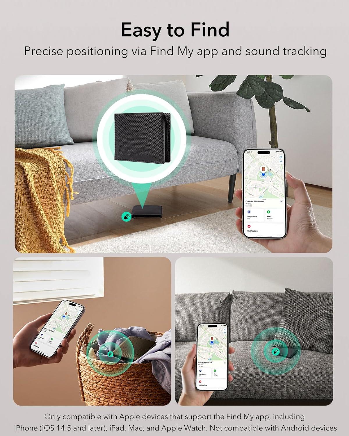 imageESR Magnetic Wallet Compatible with MagSafe Wallet with Adjustable Stand for iPhone 171615141312 Series Not for iPhone 1312 mini 3 Card Holder Vegan Leather BlueNonMagSafe 9 Cards 15 Bills Black Carbon Fiber