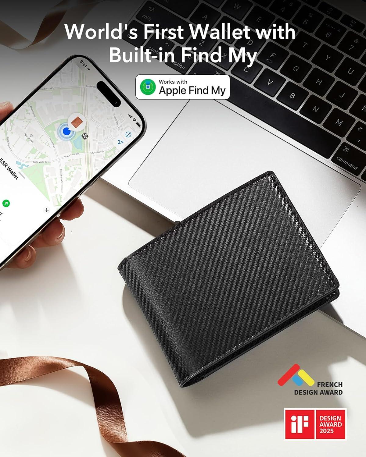 imageESR Magnetic Wallet Compatible with MagSafe Wallet with Adjustable Stand for iPhone 171615141312 Series Not for iPhone 1312 mini 3 Card Holder Vegan Leather BlueNonMagSafe 9 Cards 15 Bills Black Carbon Fiber