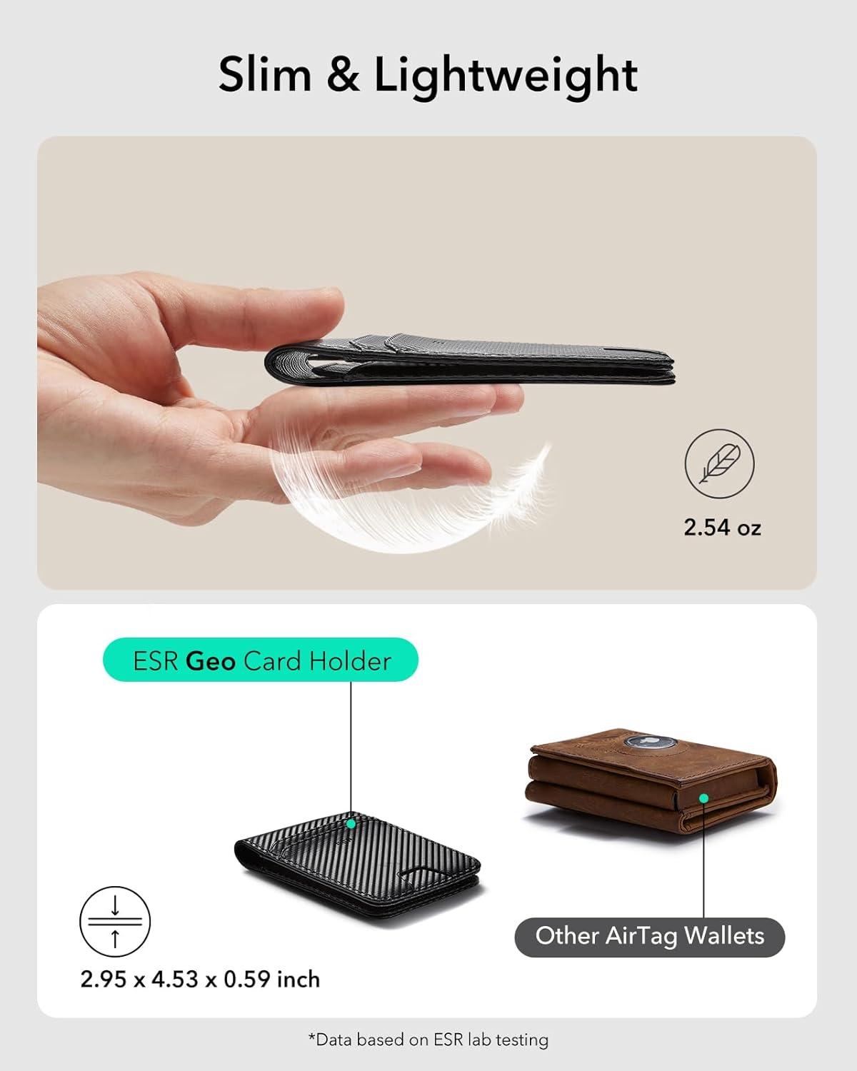 imageESR Magnetic Wallet Compatible with MagSafe Wallet with Adjustable Stand for iPhone 171615141312 Series Not for iPhone 1312 mini 3 Card Holder Vegan Leather BlueNonMagSafe 11 Cards 3 Bills Black Carbon Fiber