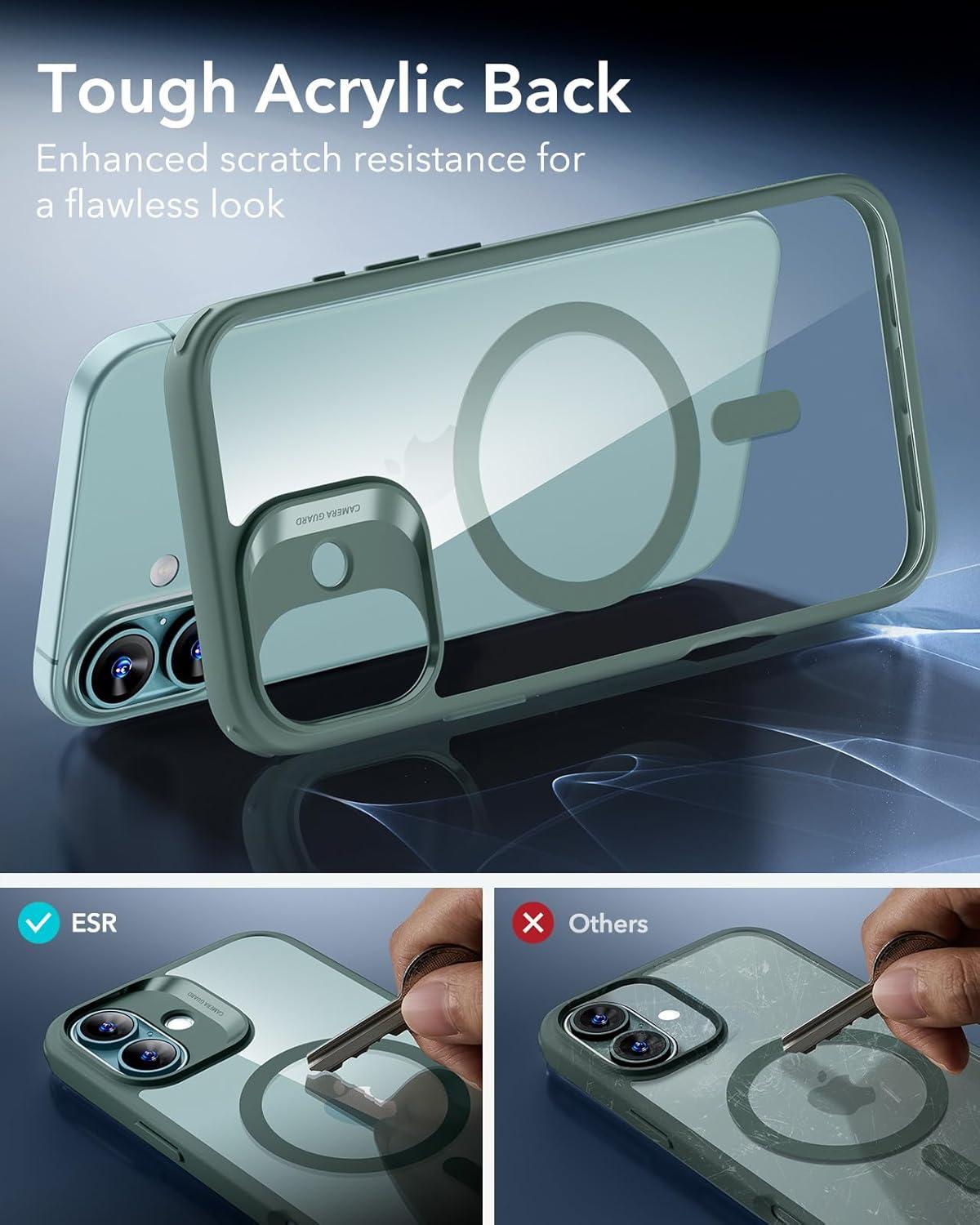 imageESR for Phone 16 Case Compatible with MagSafe Shockof MilitaryGrade tection Magnetic Phone Case for Phone 16 Classic Hybrid Case HaloLock Clear Green