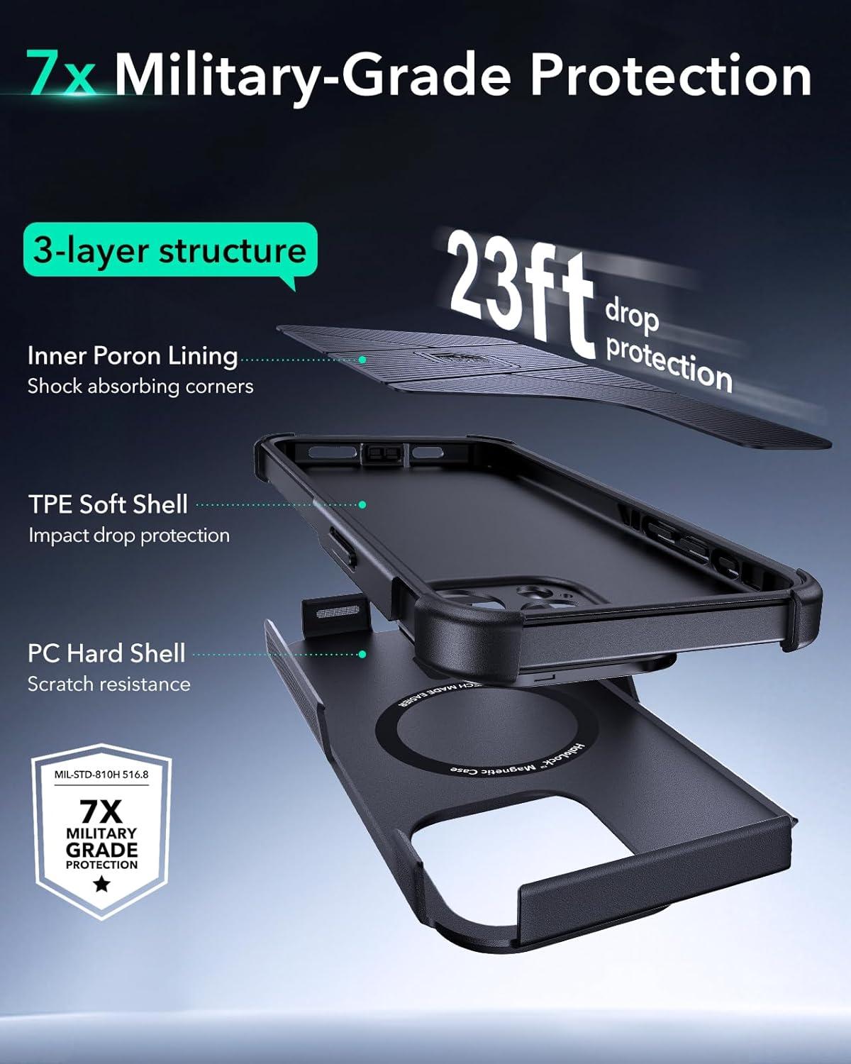 imageESR for iPhone 15 Pro Case with Screen Protector