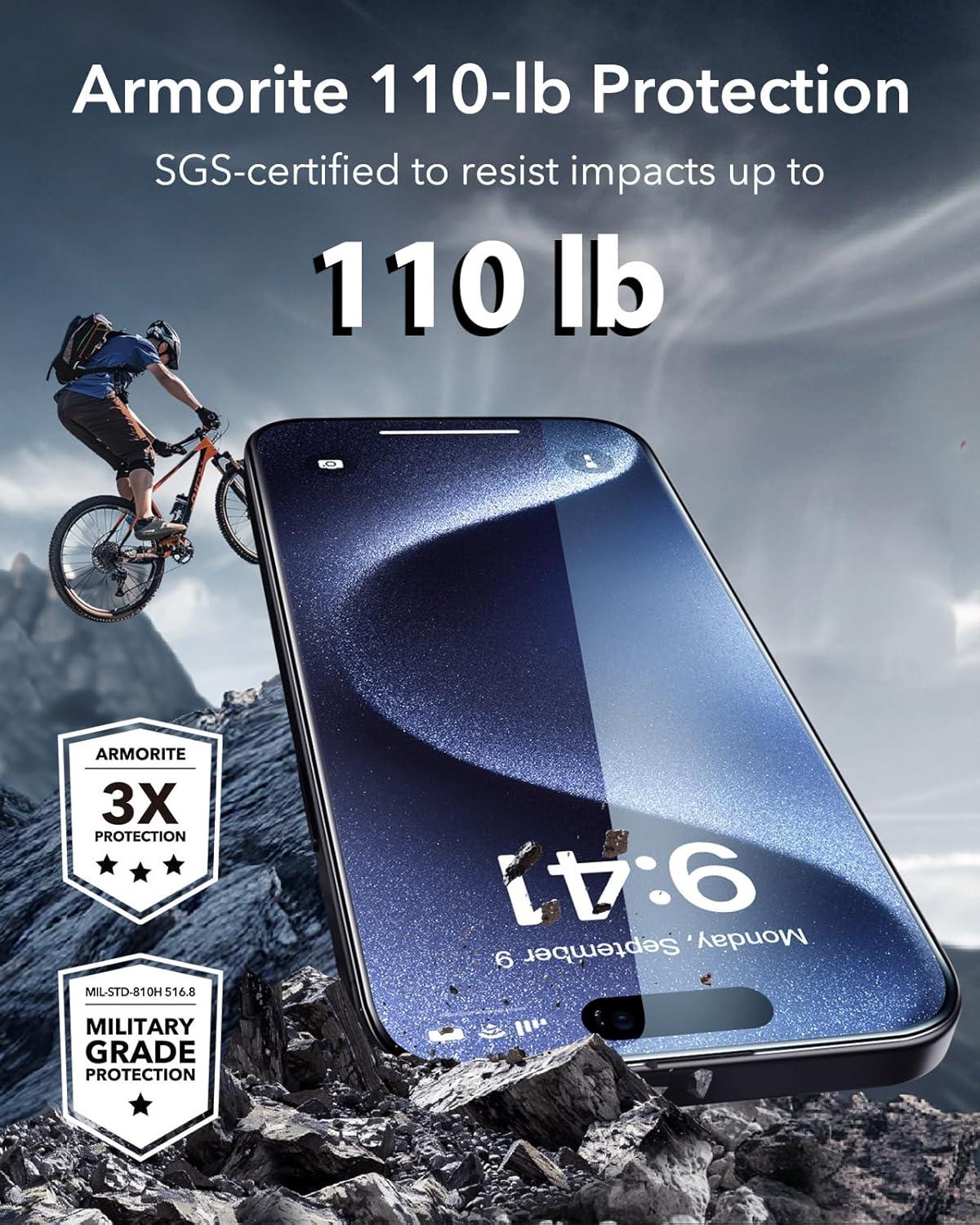 imageESR for iPhone 15 Pro Case with Screen Protector