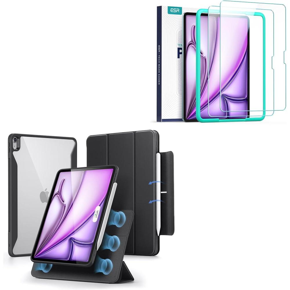 imageESR for iPad Air 13 Inch Case 20252024 M3M2 2 Pack Screen Protector for iPad Air 13 Inch M3M2 7th6th Gen 20252024