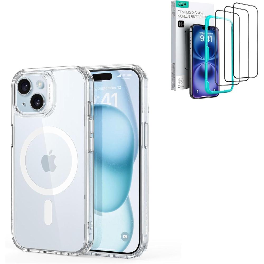 imageESR for iPhone 15 Case with Screen Protector