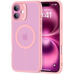 ESR for iPhone 16 Plus Case, Compatible with MagSafe, Shockof Military-Grade tection, Magnetic Phone Case for iPhone 16 Plus, Frosted Pink