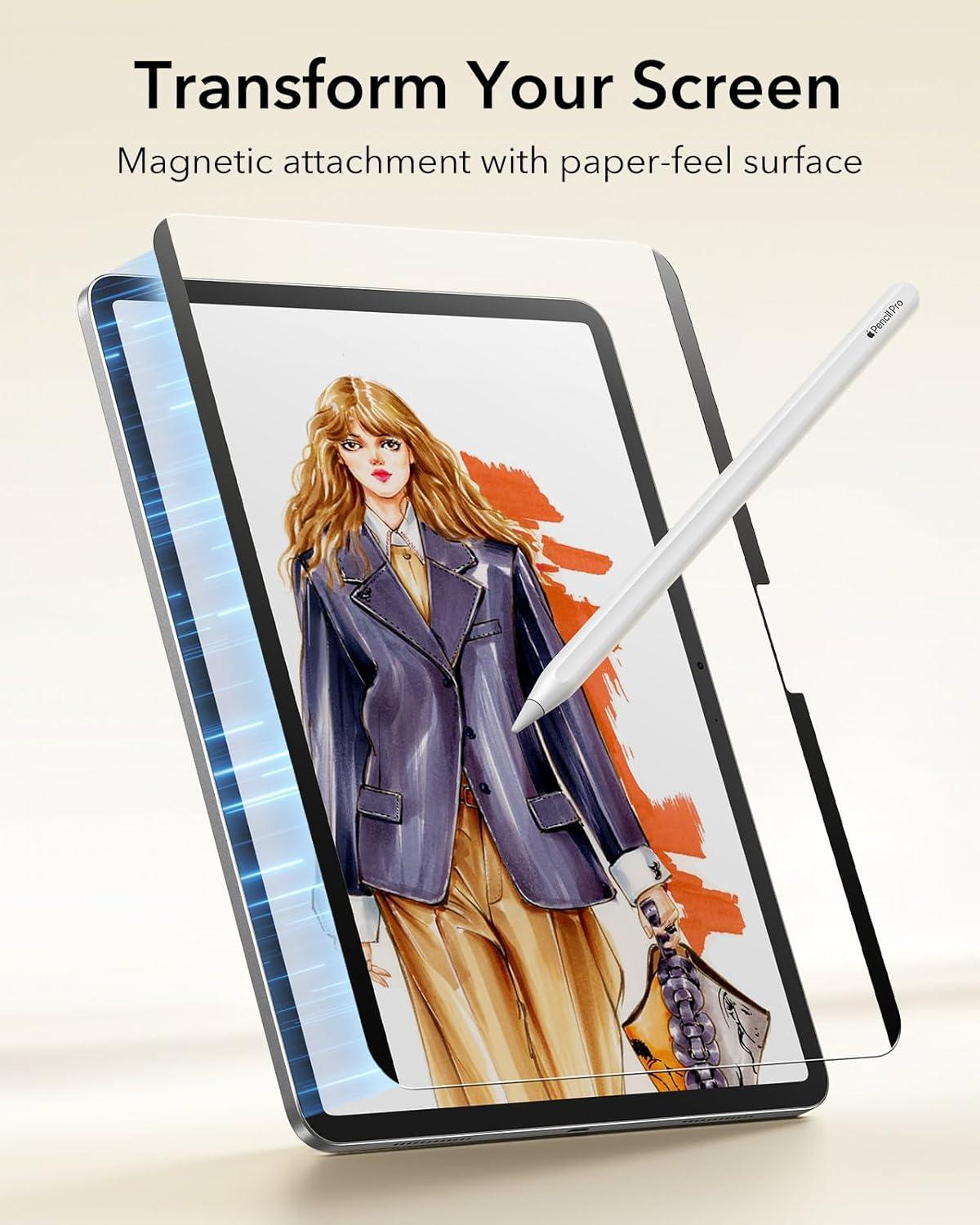 imageESR 2 Pack Screen Protector for iPad Air 13 Inch M3M2 7th6th Generation 20252024PaperFeel Magnetic Screen Protector