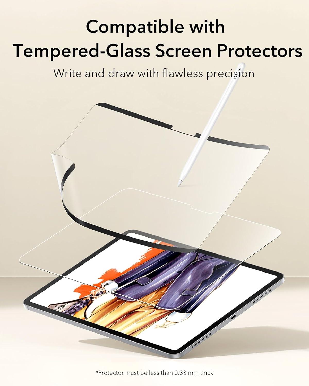 imageESR for iPad Pro13 Inch 2024 Screen Protector 9H Tempered Glass and PaperFeel Magnetic Screen Protector