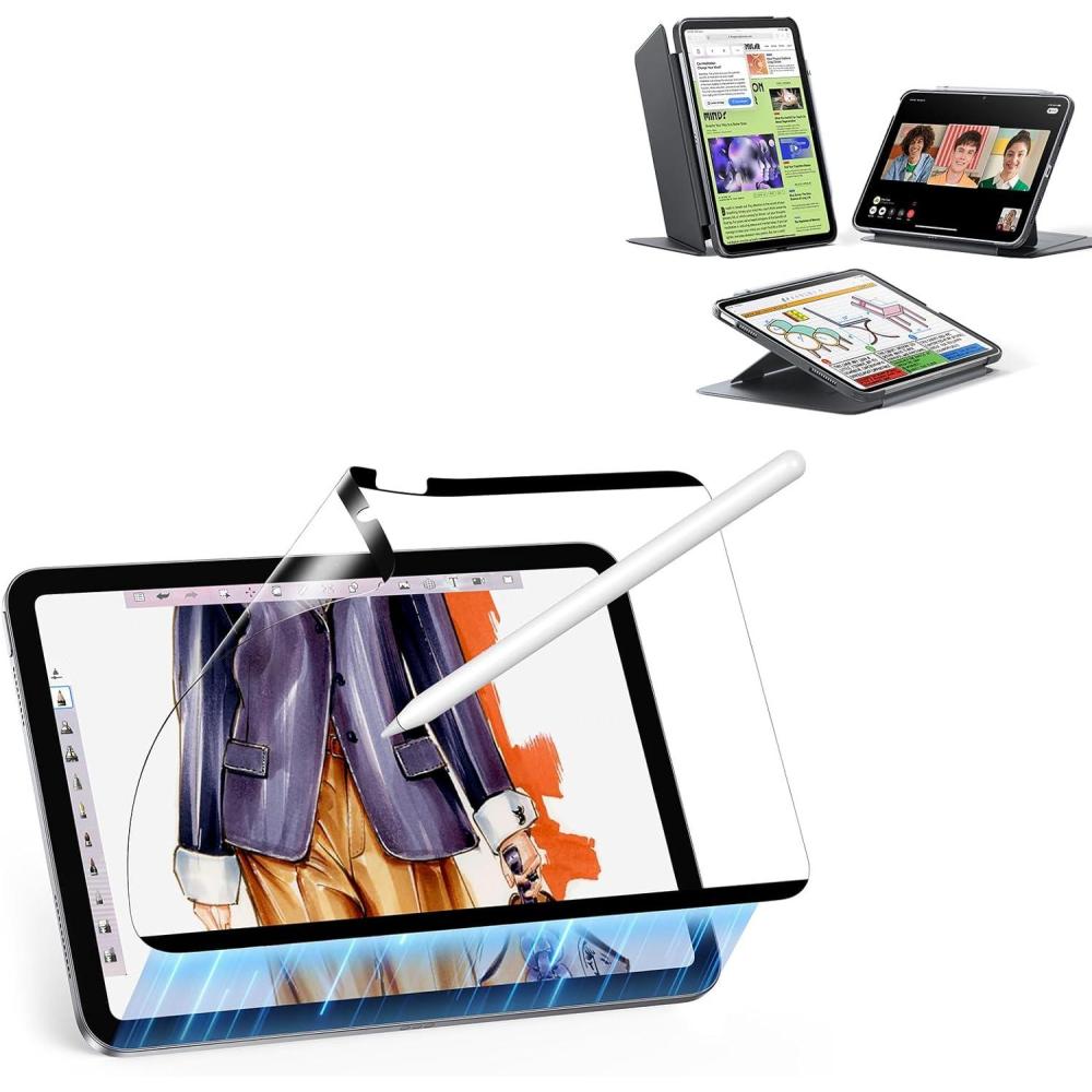 imageESR PaperFeel Magnetic Screen Protector for iPad A1610th Generation Case UltraStable Cover Vertical Stand Cover Flip Series Black