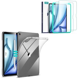 ESR for iPad Air 11 Inch Case M3/M2 (2025/2024), iPad Air 5th/4th Gen(2022/2020) + 2 Pack Screen Protector for iPad Air 11 Inch M3/M2 (7th/6th Generation, 2025/2024)