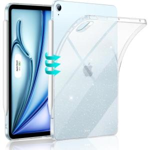 ESR for iPad Air 11 Inch Case M3/M2 (2025/2024), iPad Air 5th/4th Gen(2022/2020), Slim&Light, Yellowing Resistant, Transparent Back Cover, Supports Pencil Pro& USB-C, Zero Series, Frosted White(Clear Shimmer)